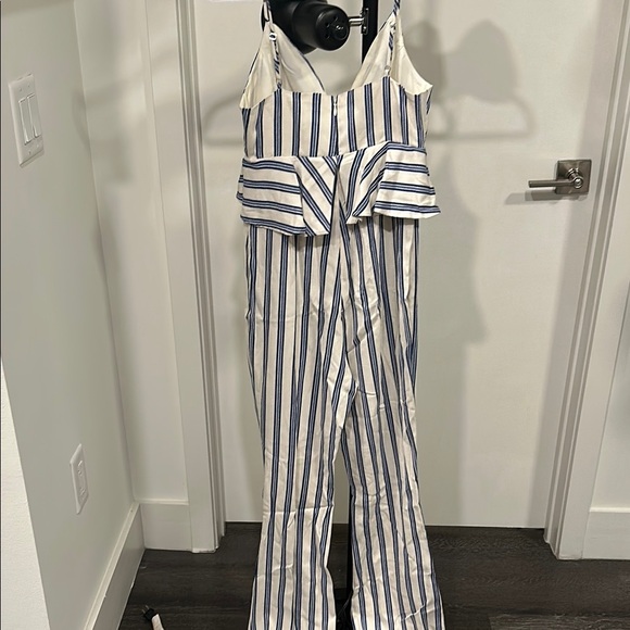 Striped Jumpsuit in Blue and White - Picture 4 of 7